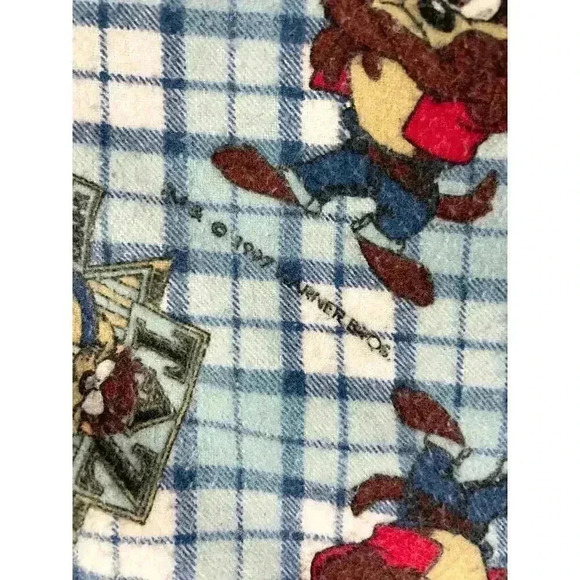 VTG Tasmanian Devil Taz 1997 Baby Blanket Warner Bro 42"x32" - Picture 5 of 7
